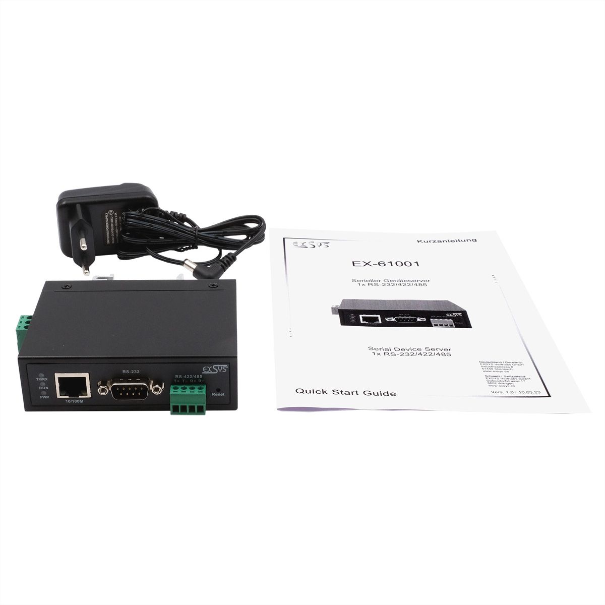 EXSYS EX-61001 Ethernet vers 1x RS-232/422/485