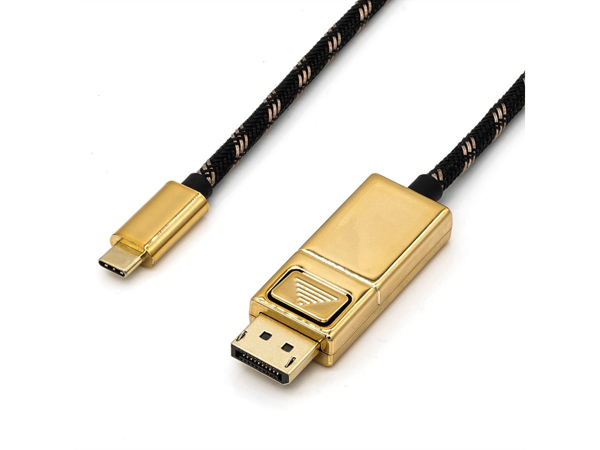 ROLINE GOLD Câble adaptateur USB-C - DisplayPort, v1.2, M/M, 1 m