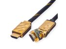 ROLINE GOLD Câble HDMI High Speed avec Ethernet, connecteur pivotable, Retail Blister, 2 m