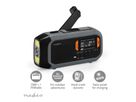 Radio d'urgence Nedis DAB FM avec manivelle, panneau solaire et batterie externe, Radio d'urgence portable pour les situations d'urgence, le camping et les activités de plein air