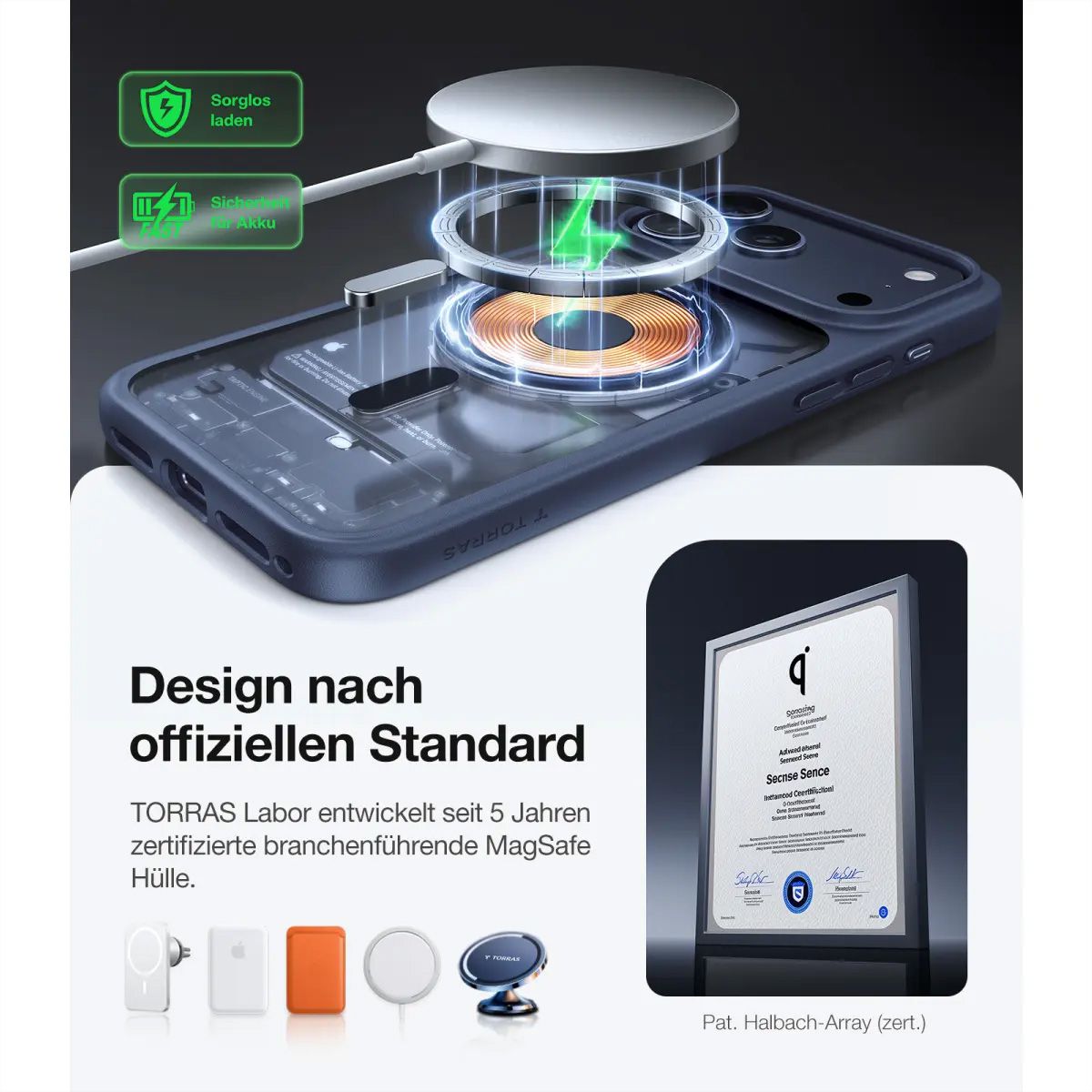 Torras Guardian Case , iPhone 15 Pro Max, MagSafe, bleu