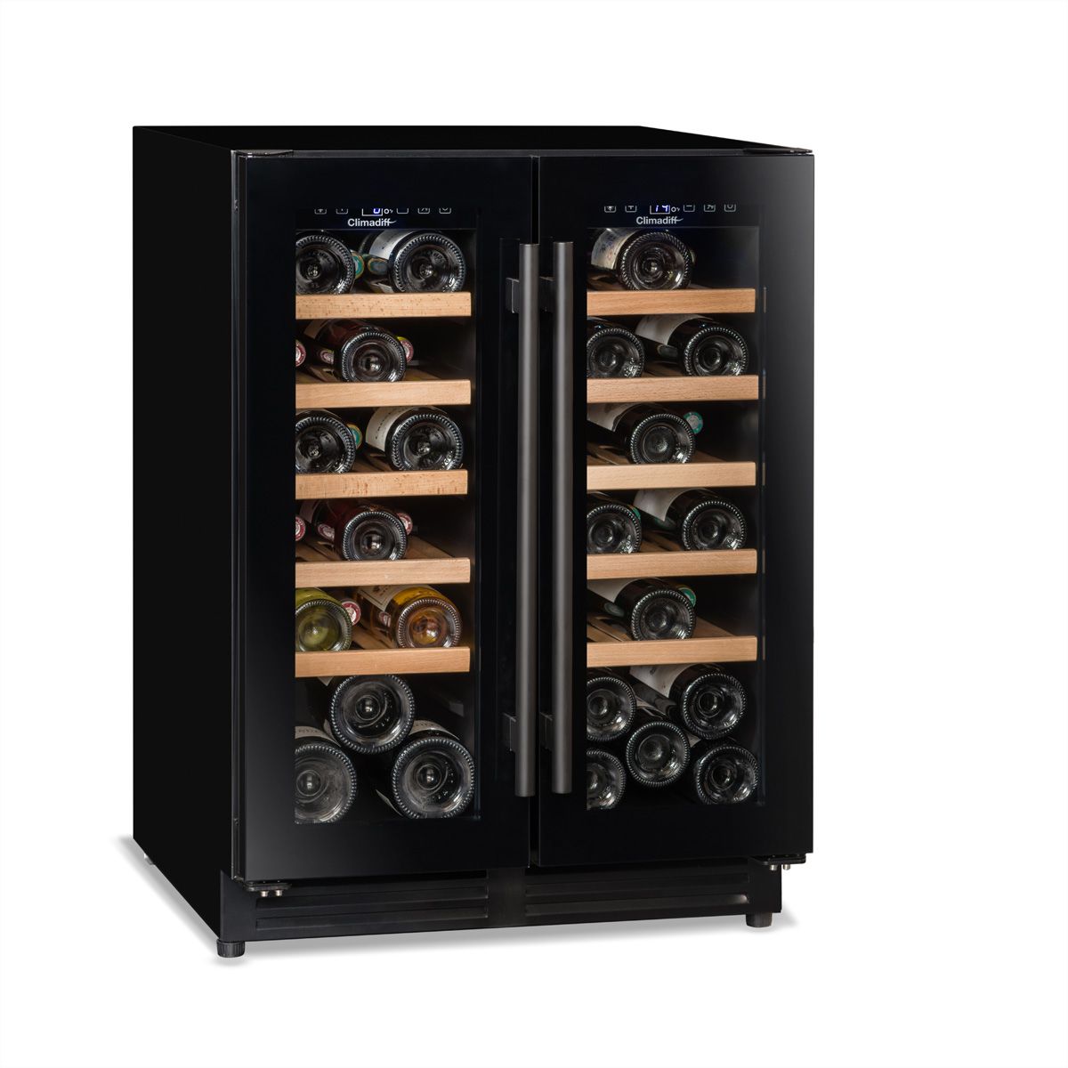 Climadiff Armoire à vin CBU40D1B, encastrable, 2 zones, 40 bouteilles
