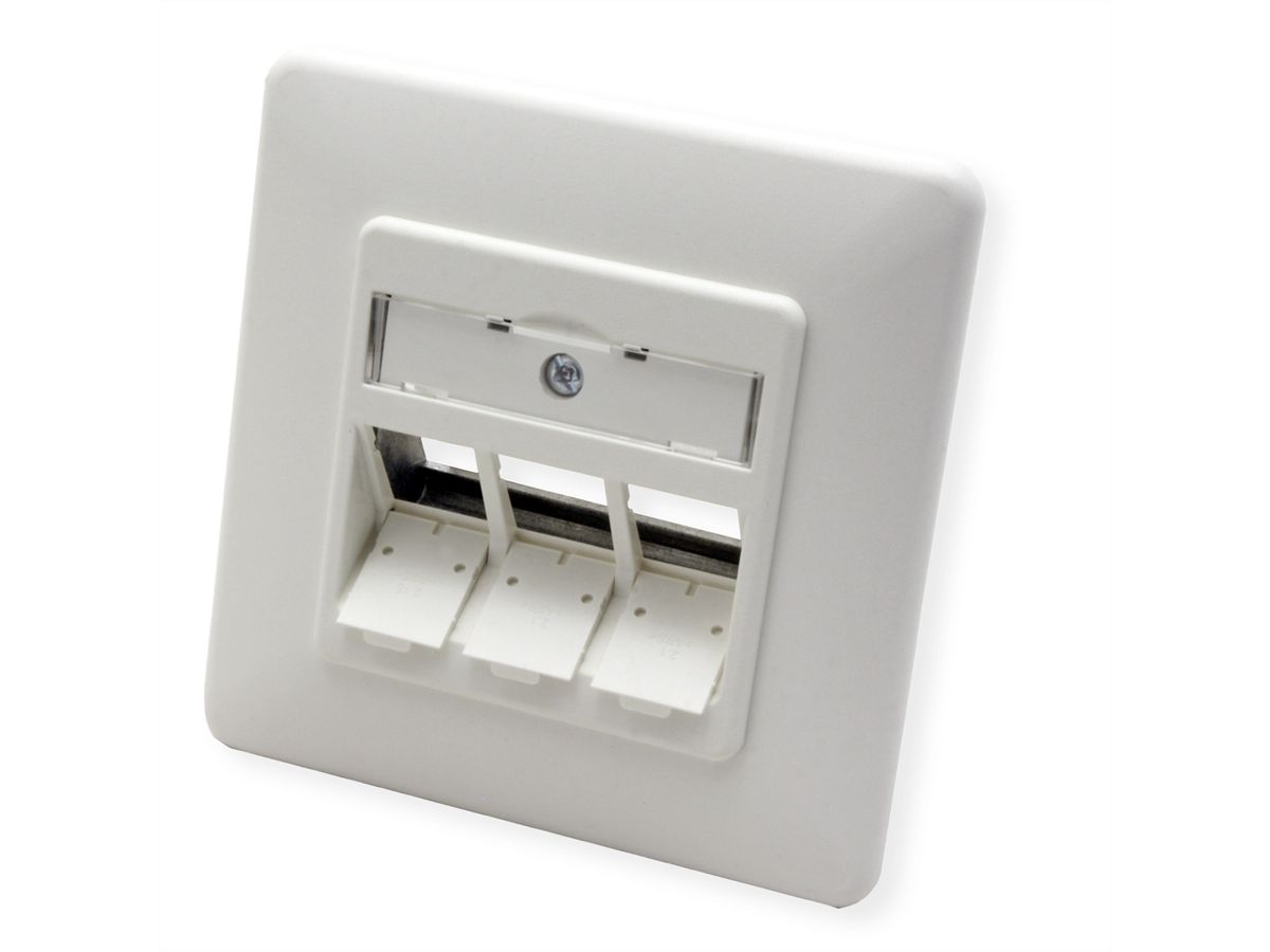 METZ CONNECT Keystone boîtier de raccordement encastré 3 port non équipé, blanc pur