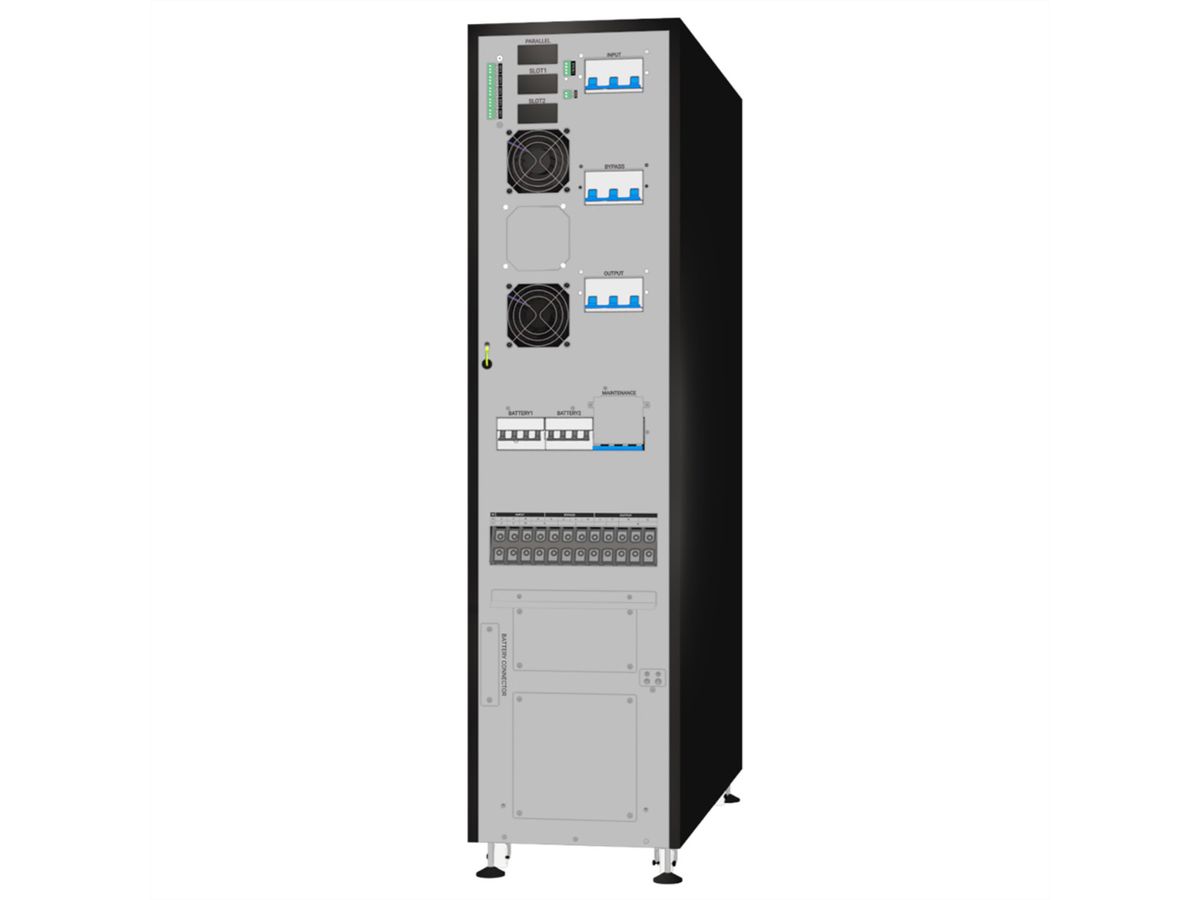 AEC IST7 30kVA - Online Tower USV –  160x 9Ah Batterien – 12 Min. Autonomie bei 100% Last, mit internen Batterien – 80x 9Ah LL & externer Batterieschrank BB4 mit 80x 9Ah LL