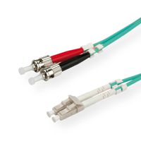 ROLINE Câble FO 50/125µm, LC/ST, OM3, turquoise, 0,5 m