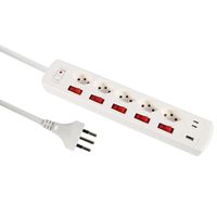 Schönenberger Prise multiple Principio+, 1xH/4xV, 5x T13, 2.0m,USB C, noir