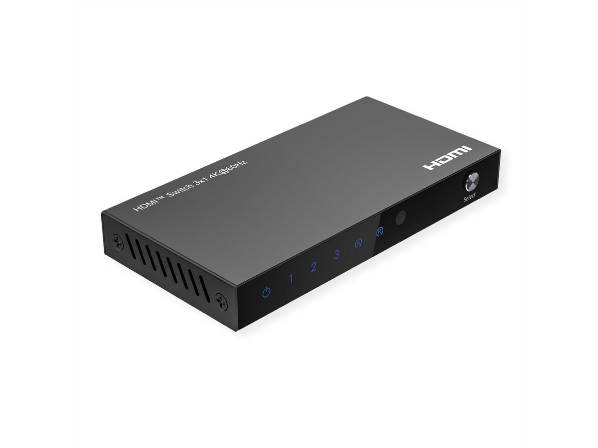 ROLINE 4K HDMI Switch, 3-fach, mit Fernbedienung
