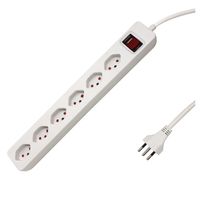 Schönenberger Steckdosenleiste Plus, 6x T13 quer, 1.5m Zuleitung H05VV-F 3G