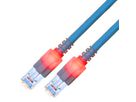 EasyLan DualBoot LED Patchkabel RJ45 S/FTP Kat.6 (Class E), mit saCon Stecker, LSOH, blau, 10 m