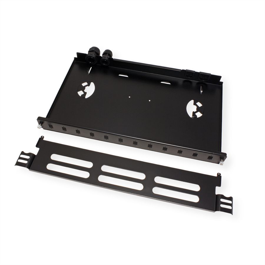 ROLINE 19''-LWL-Gehäuse leer, 1 HE, 12x SC-Simplex oder LC-Duplex, schwarz
