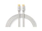 Nedis Câble USB 2.0, Type C-C, M/M, 100W, argent, 2m