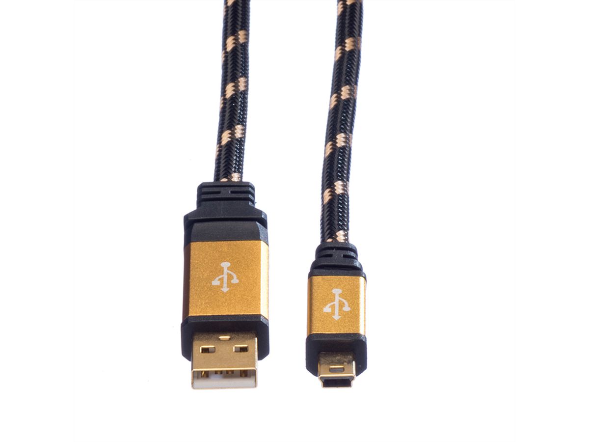 ROLINE GOLD Câble USB 2.0, type A - mini 5- broches, 3 m