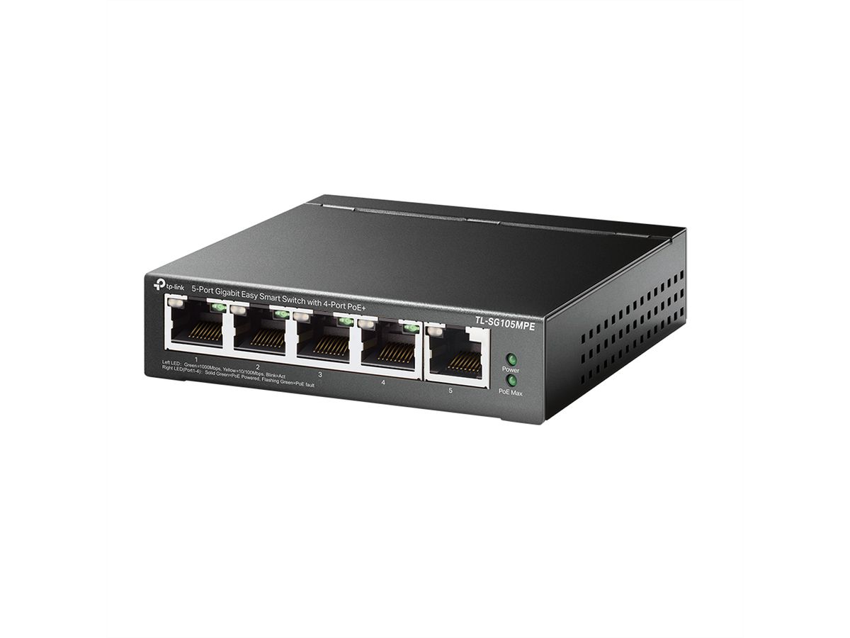 TP-Link TL-SG105MPE PoE Switch , 4x Gigabit PoE+ Ports, 1x Non-PoE Port
