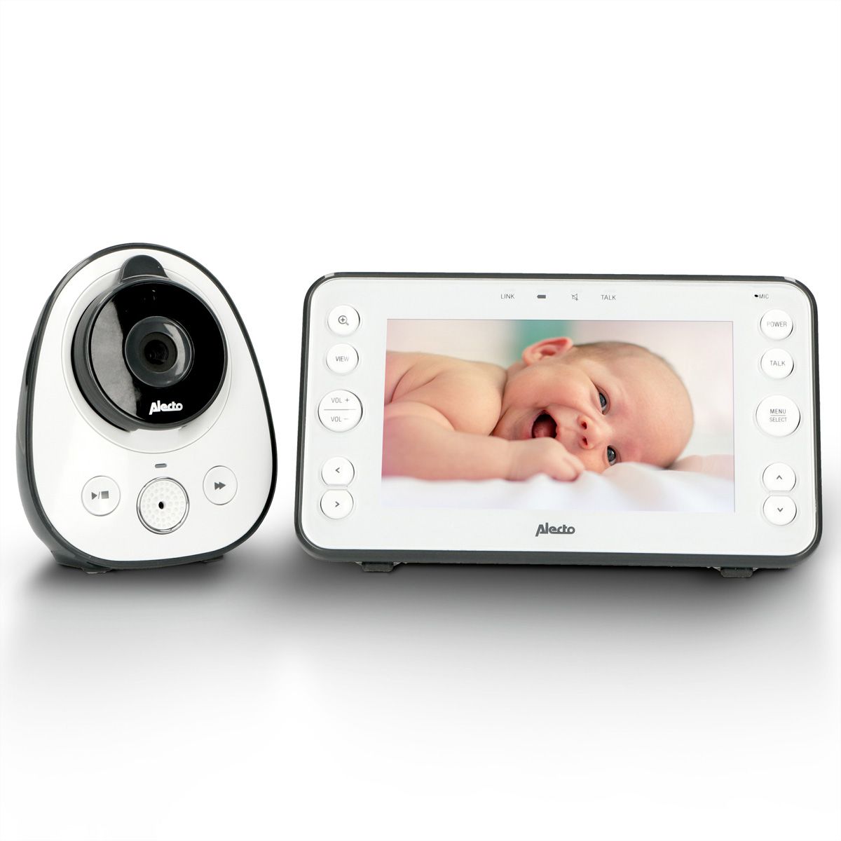 Alecto Babyphone DVM150 avec caméra, écran couleur 5", blanc