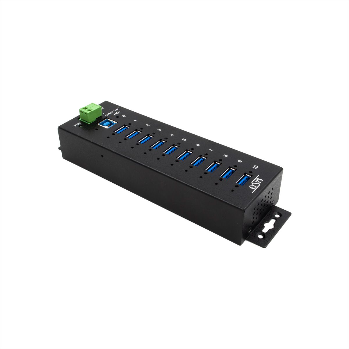 EXSYS EX-1510HMVS Hub métallique USB 3.2 Gen1 à 10 ports, protection de surtension 15KV ESD