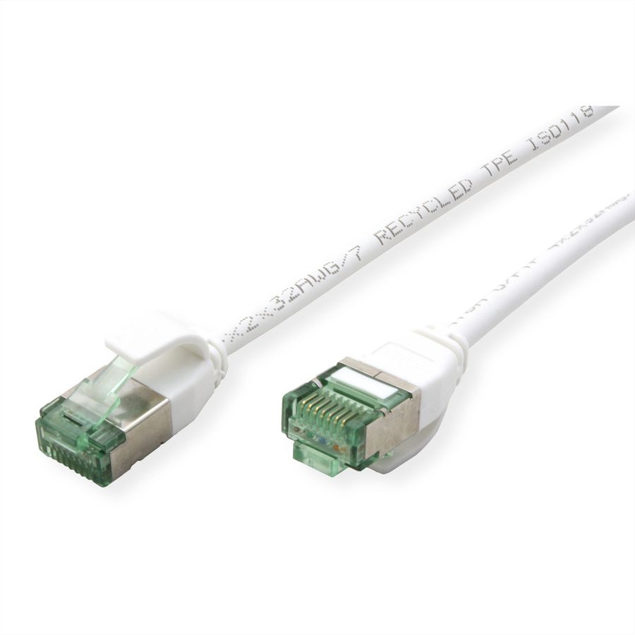 ROLINE RM Cordon DataCenter U/FTP Cat.6A (Classe EA), slim, blanc, 2 m
