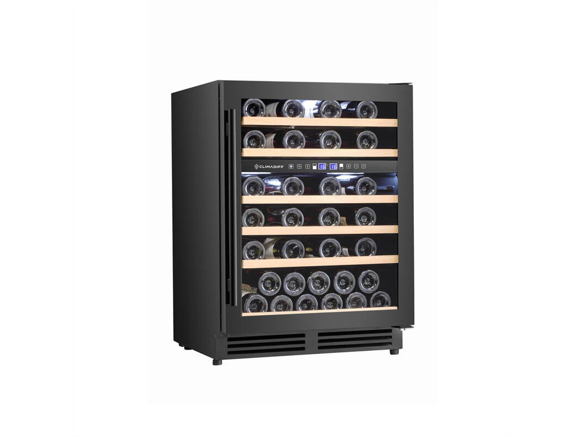 Climadiff Weinkühlschrank CBU50D2B, Unterbau, 2 Zonen, 51 Flaschen