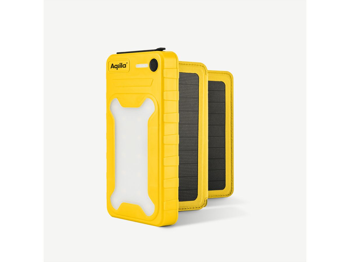 Aqiila Powerbank Powerbird BS10, solaire 20W jaune 10.000 mAh