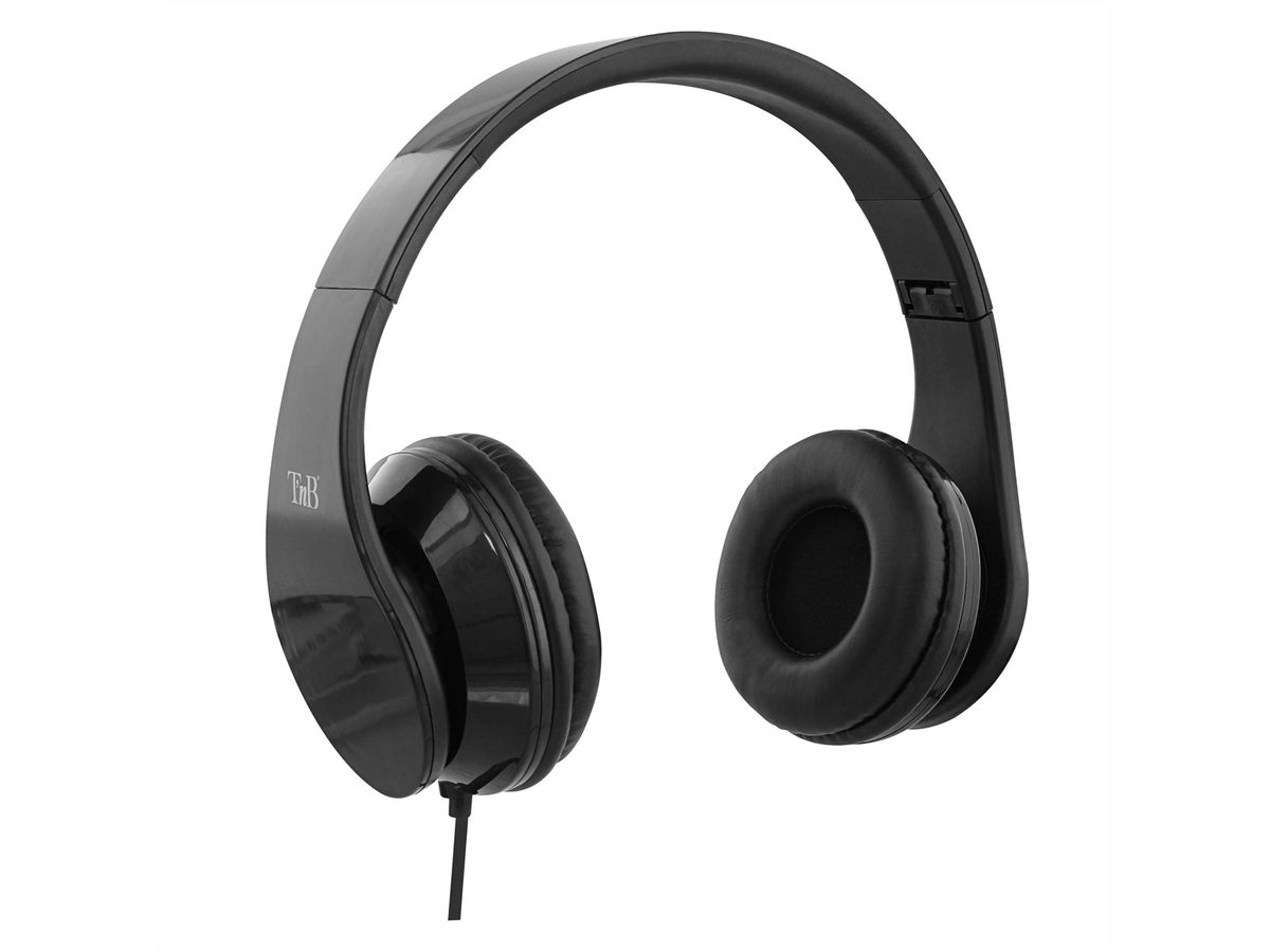 T'nB STREAM Kopfhörer, mit Kabel, schwarz, faltbar, 20-20000 HZ, 3.5mm Jack