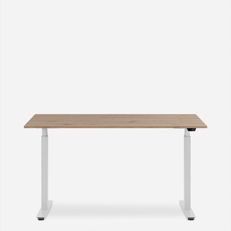 WRK21 Schreibtisch Smart 180 x 80 cm, Höhenverstellbar, Kendal Eiche / Weiss