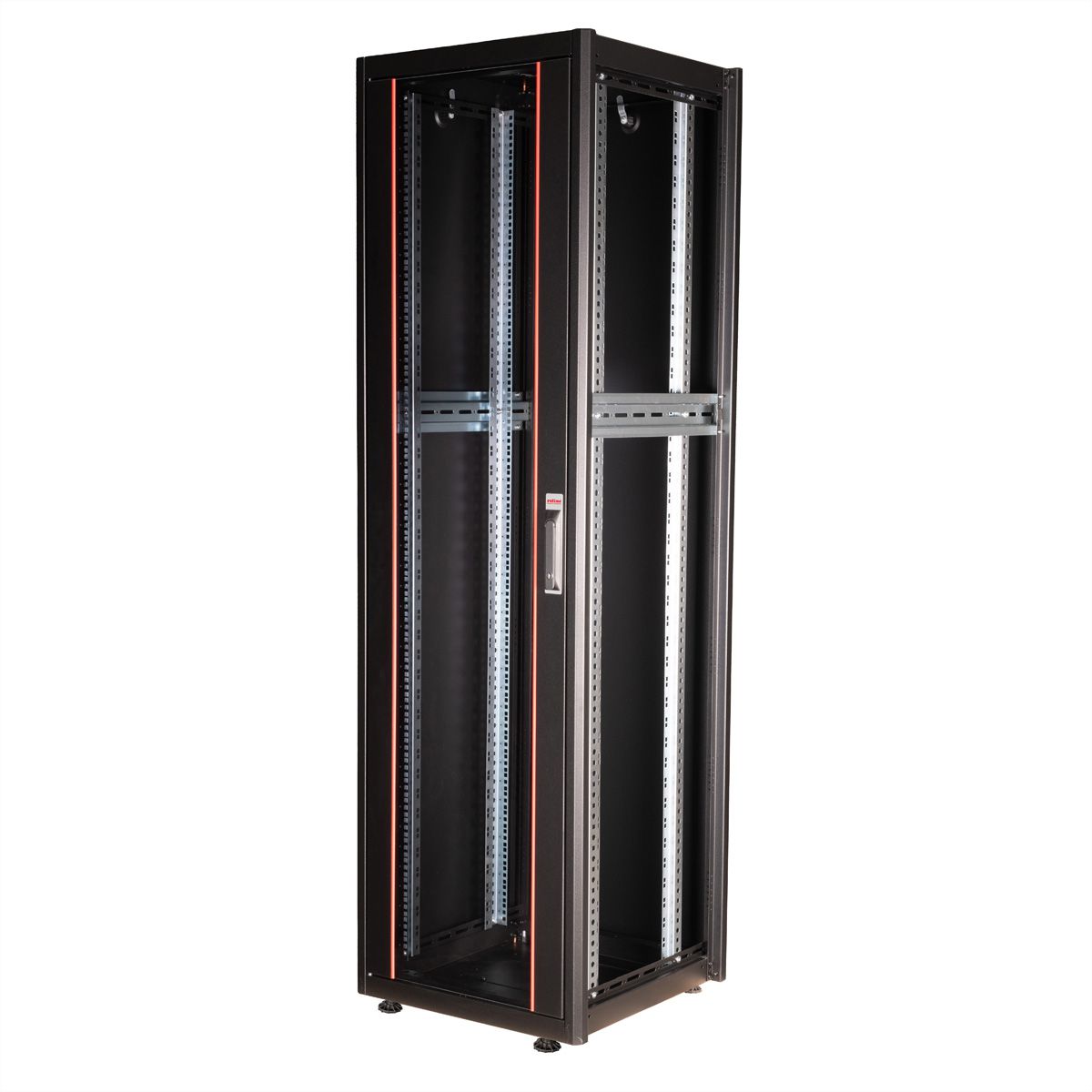 ROLINE 19-Zoll Netzwerkschrank Basic 42 HE, 600x600 BxT Glastür schwarz