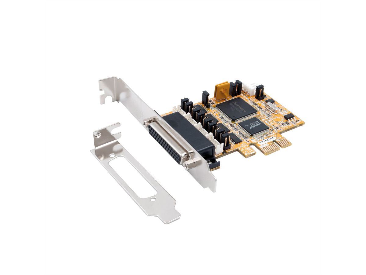 Carte PCIe EXSYS EX-46028 - 8 Ports Série RS-232 - UART 16C550 - Compatible PC, Station De Travail - Câble Octopus Inclus