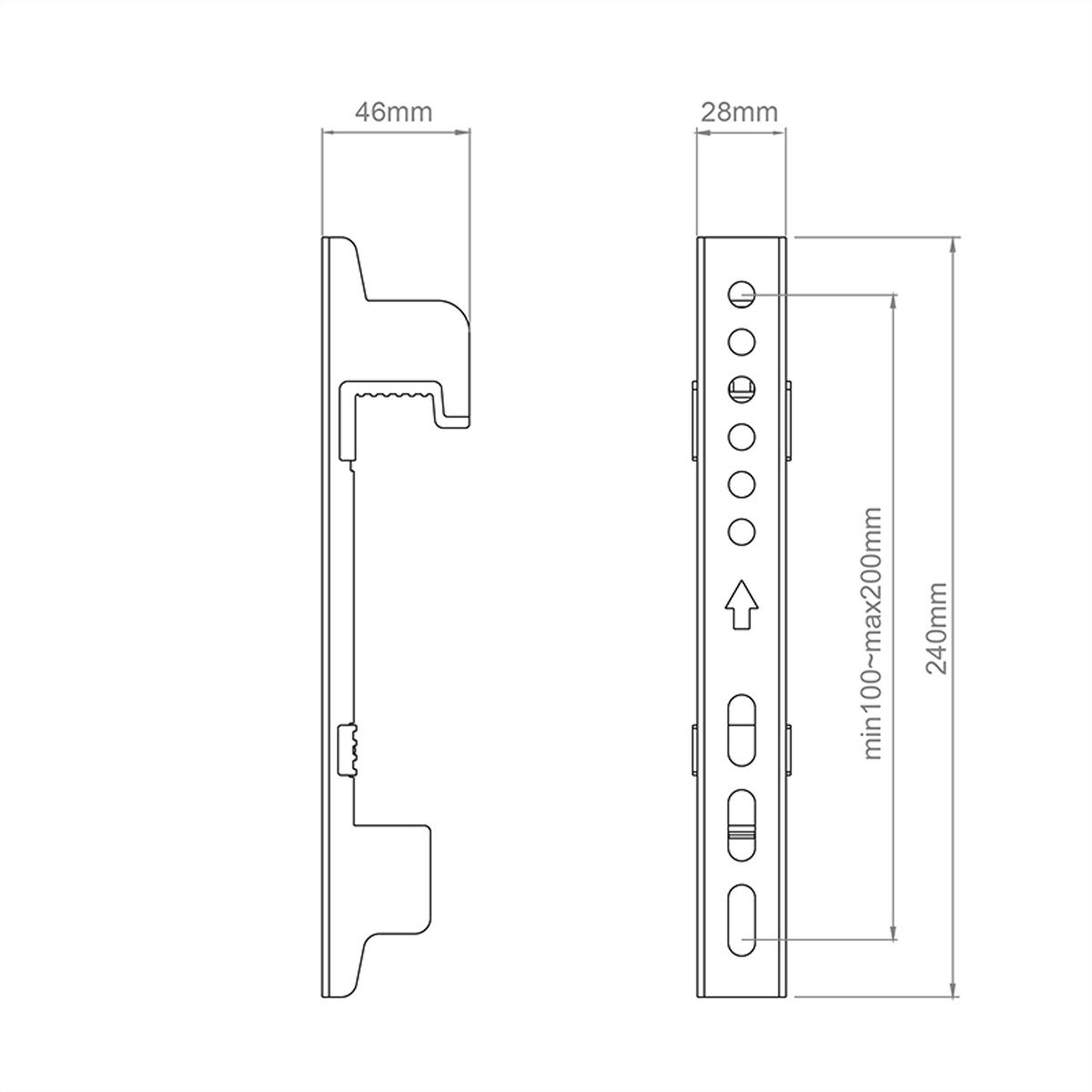 Hagor Adapterarme CPS - Fixed Arms VESA 200, schwarz