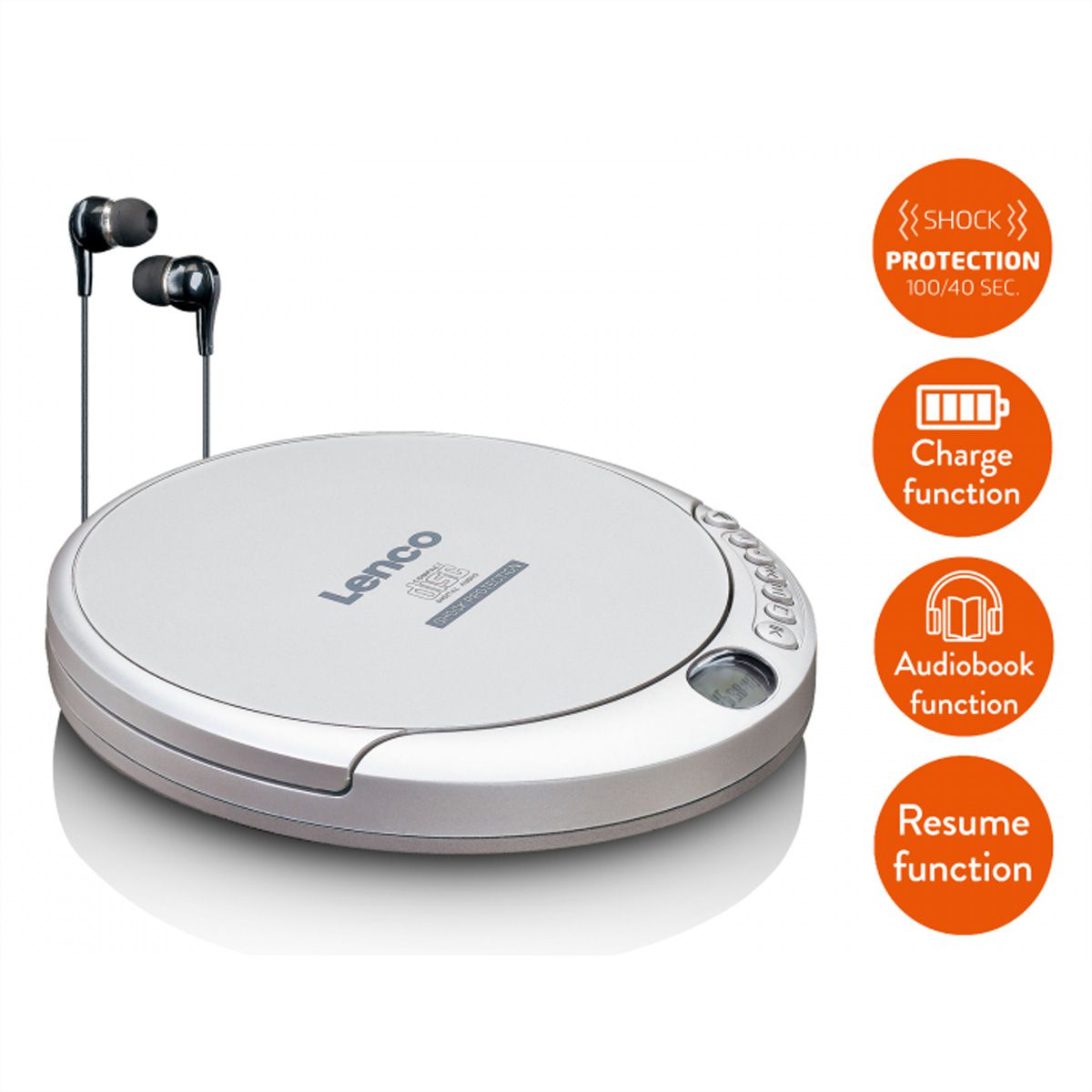 Lenco portabler CD/MP3 Player CD-201
