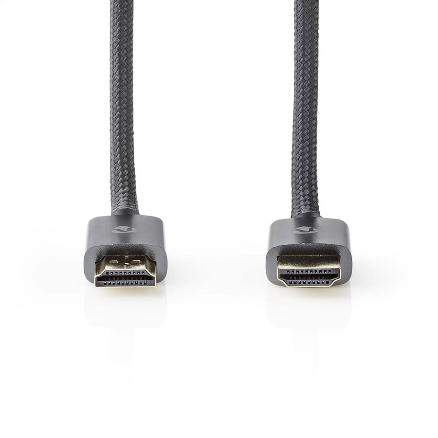 Nedis HDMI High Speed Kabel mit Ethernet, grau, 2 m