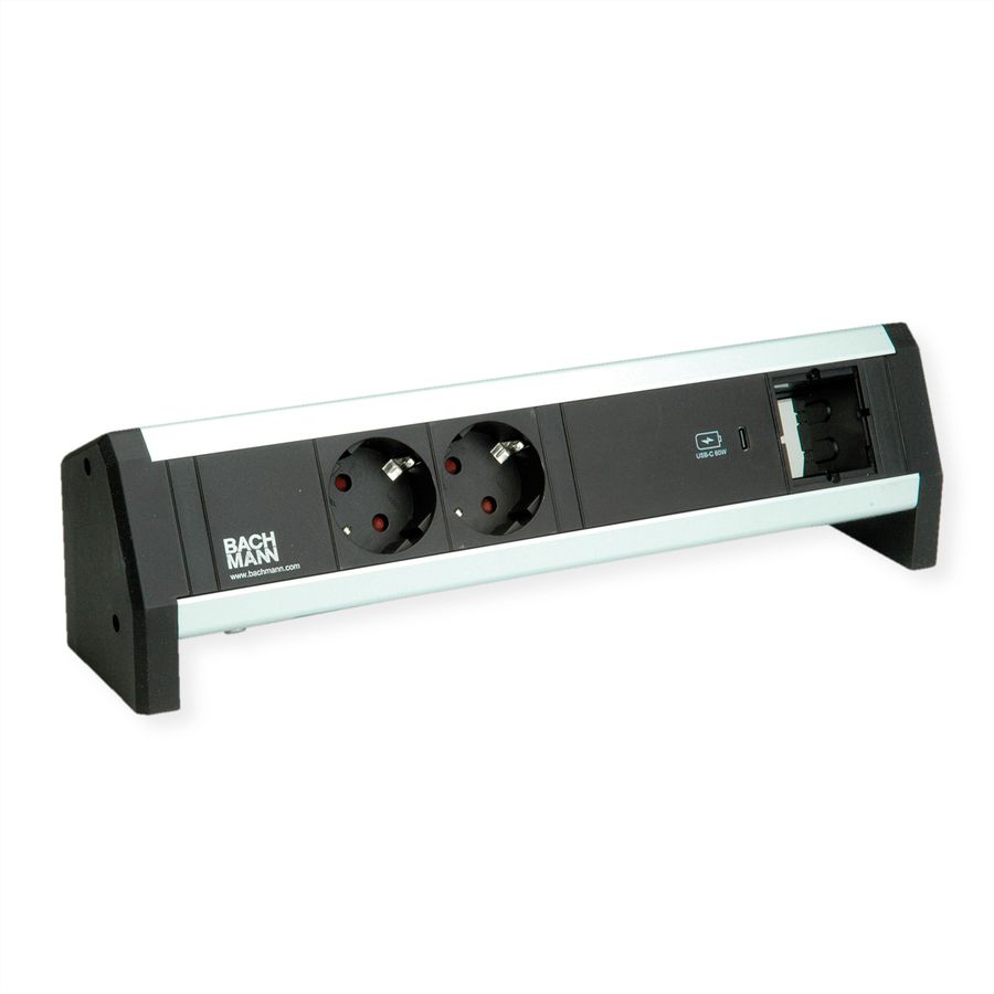 BACHMANN DESK 2xSchutzkontakt USB C, USB Charger 60W 1xABD GST18