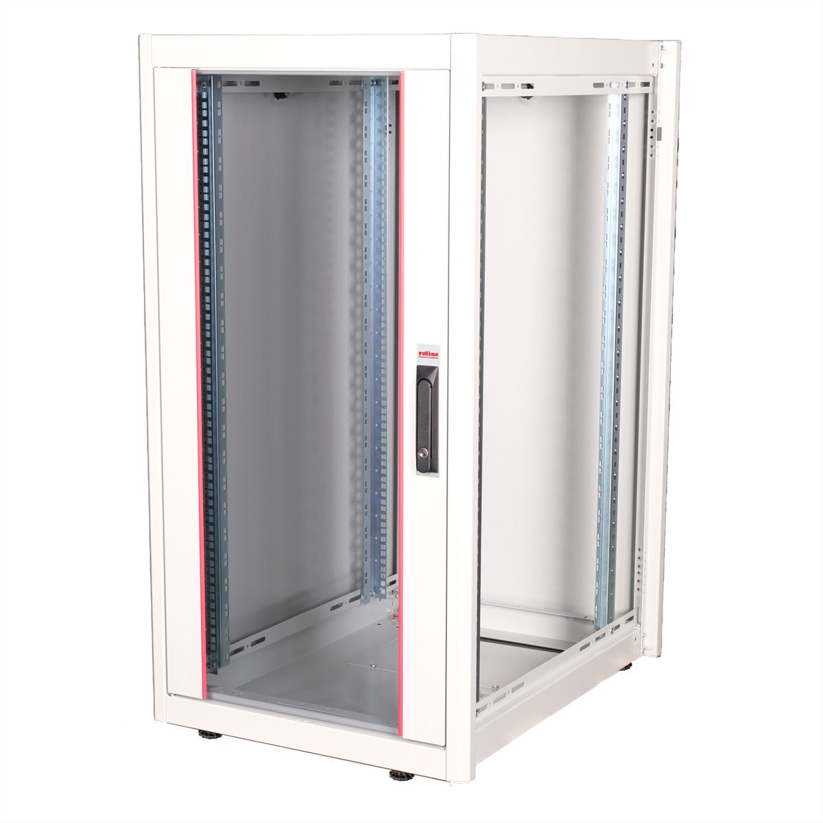 ROLINE 19-Zoll Netzwerkschrank Basic 22 HE, 600x800 BxT Glastür grau