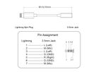 ROLINE Adapter Lightning - 3,5mm Audio, 0,13 m