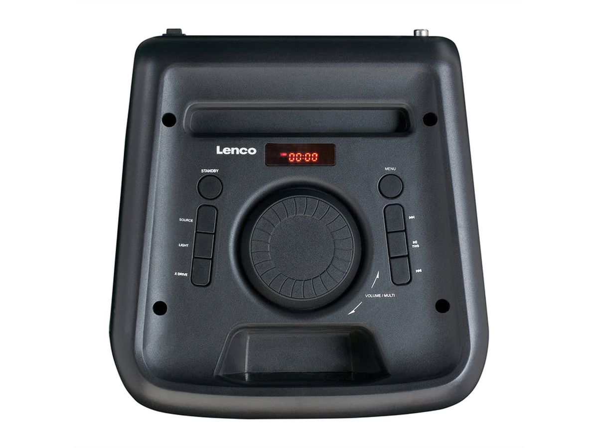 Lenco Lautsprecher PA-200BK schwarz, Licht und Akku