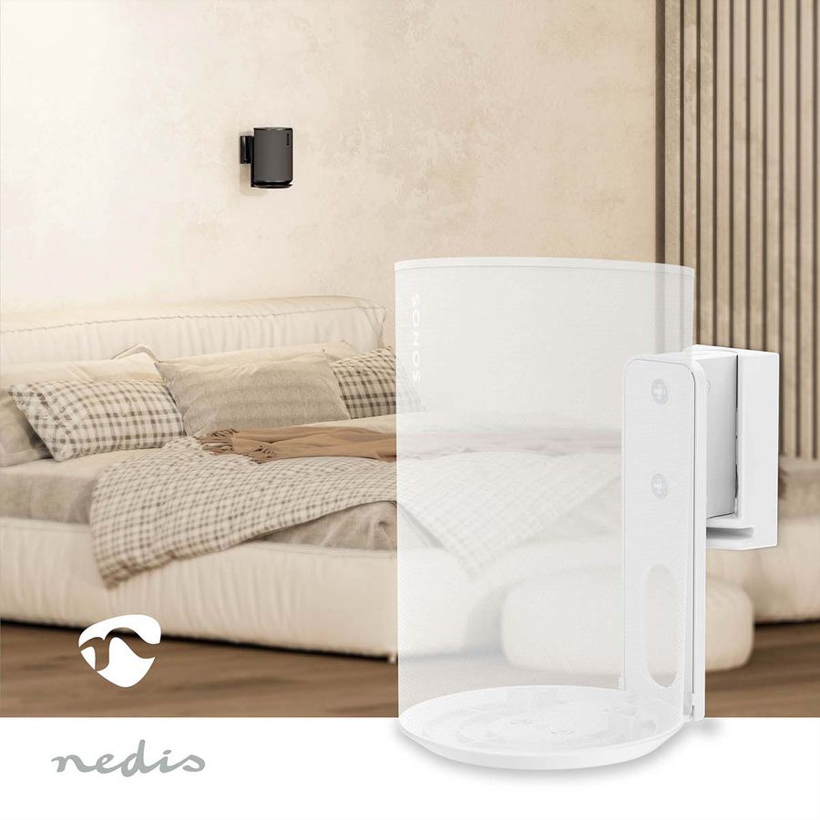 Nedis Lautsprecher-Wandhalterung für Sonos Era100 weiss, Wand, 3 kg, neig- und drehbar
