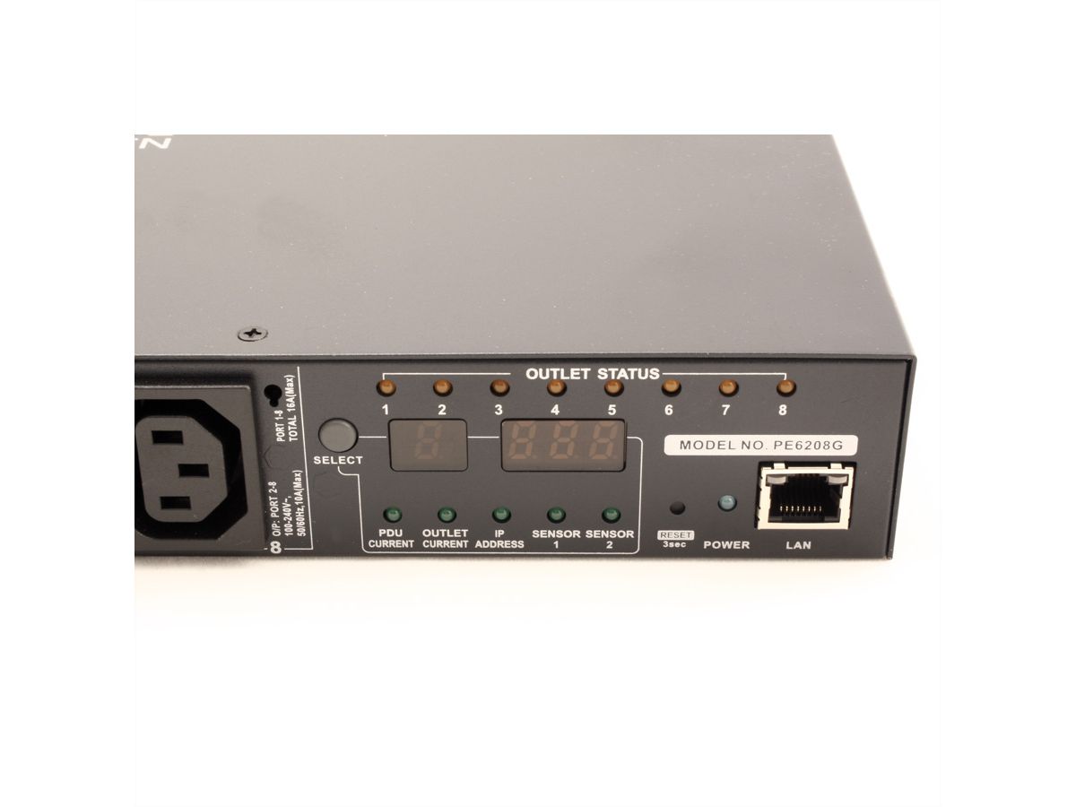 ATEN  PE6208G Multiprise IP, 8 ports, 1UH, 7xC13 + 1xC19, 16A