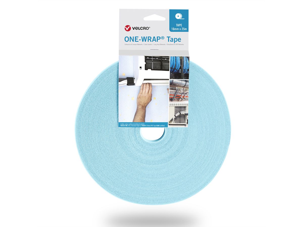 VELCRO® One Wrap® Bande 13 mm, turquoise, 25 m