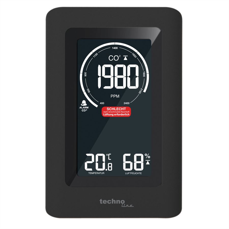 TechnoLine Luftgütemonitor WL1030, CO2, Temperatur, Luftfeuchtigkeit