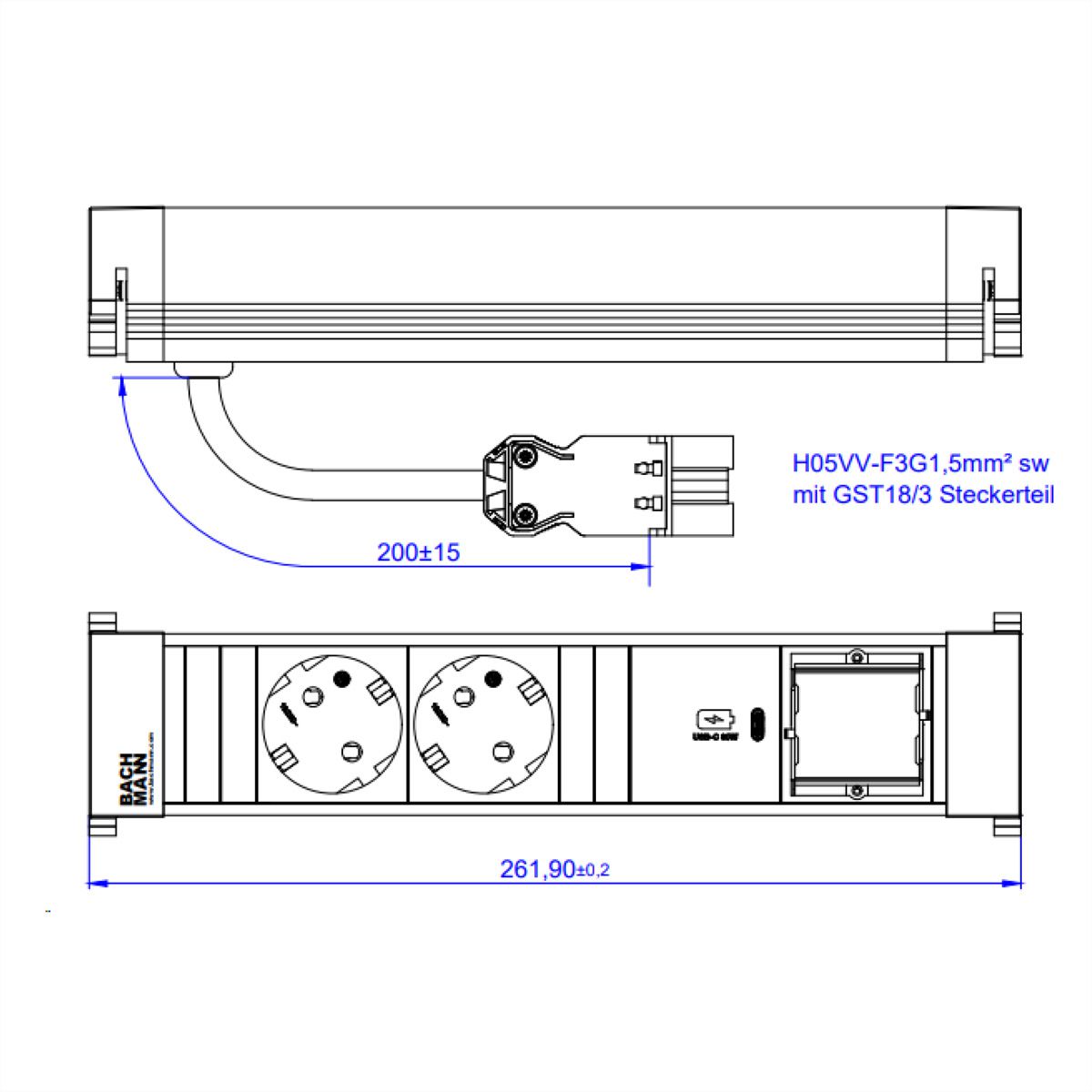 BACHMANN POWER FRAME M 2xCEE7/3, ALLEMAND