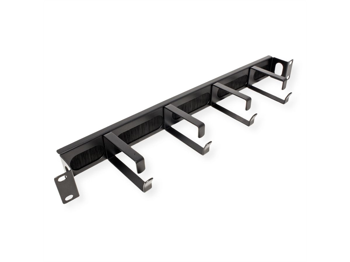 VALUE 19-Zoll-Frontplatte, 4 Ösen Typ G, Kabeldurchführung (Bürste), schwarz