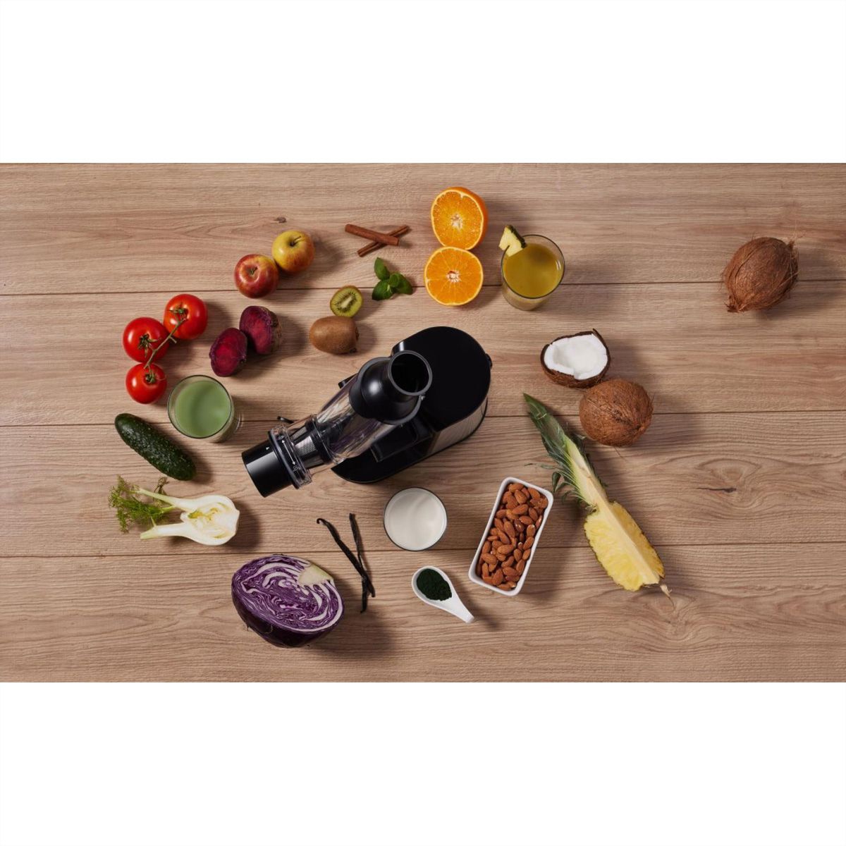 Gorenje Slow Juicer JC200BE, 200W, schwarz/silber
