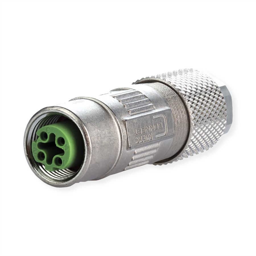 METZ CONNECT M12 / M12 connecteur codage D IP67 Cat. 5, Ø 6-9,7 mm, à confectionner sur site