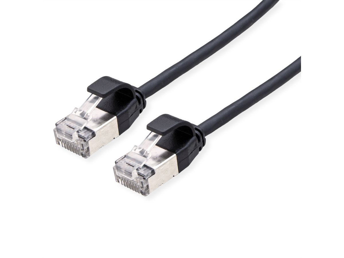 ROLINE Cordon DataCenter U/FTP Cat.6A (Classe EA), LSOH, slim, noir, 2 m