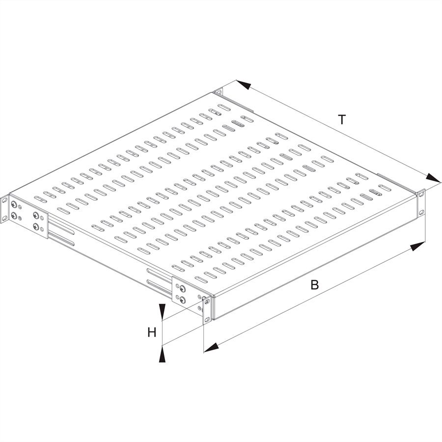 CONTEG 19"-Fachboden fest, 435 x 650 mm, 100kg
