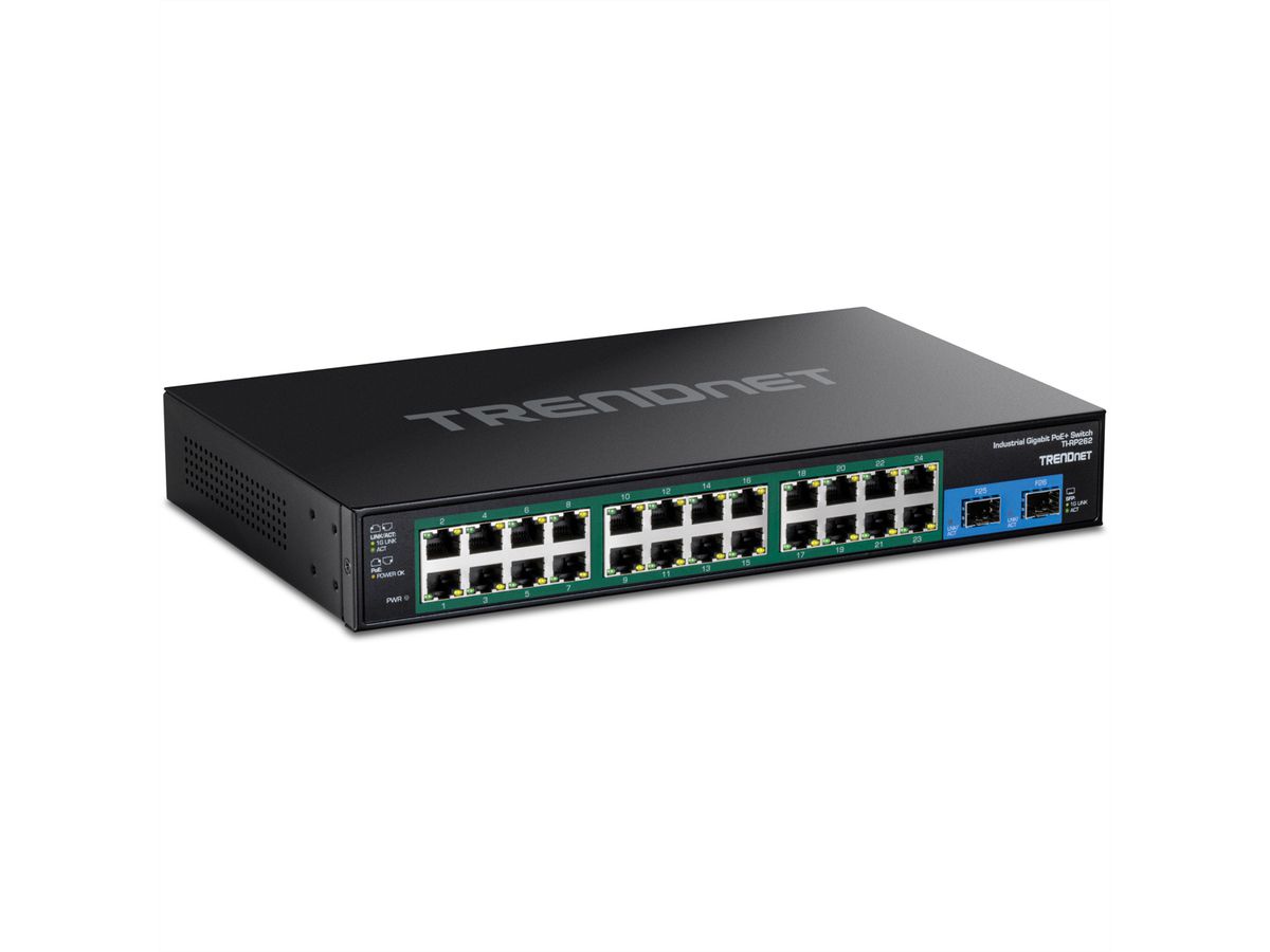 TRENDnet TI-RP262 Switch PoE+ Gigabit industriel, 26 ports montable sur rack