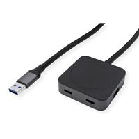 VALUE Hub USB 3.2 Gen1 à 4 ports (2x A + 2x C) avec câble prolongateur, 5 m