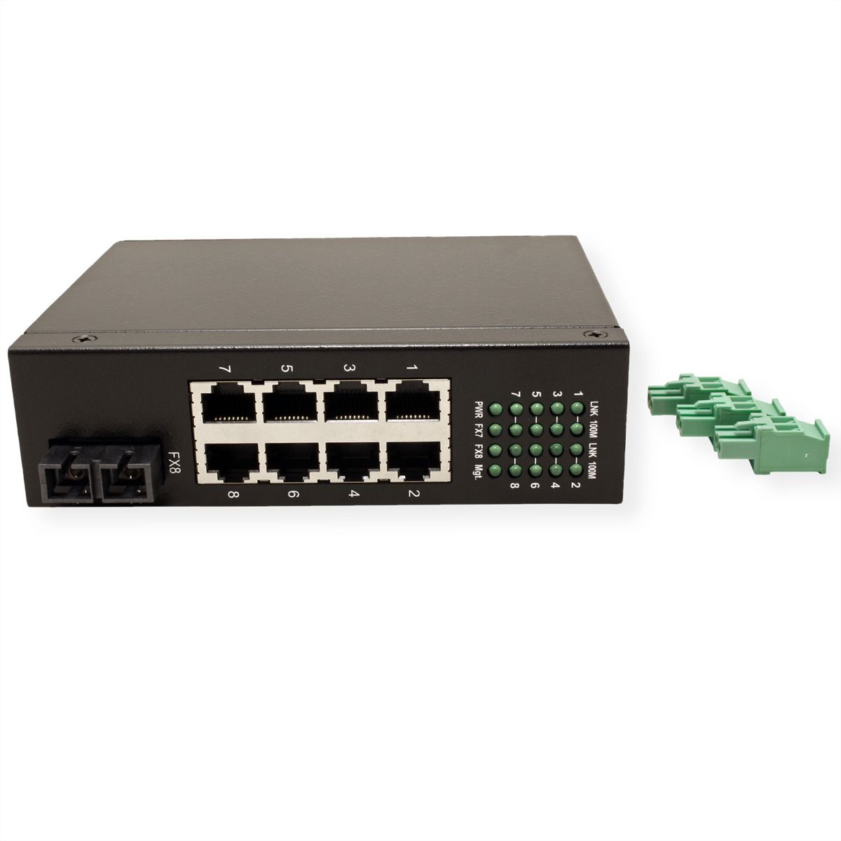 ROLINE Industrie Switch 7x RJ-45, 1x SC, unmanaged