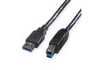 ROLINE USB 3.2 Gen 1 Kabel, Typ A-B, schwarz, 1,8 m