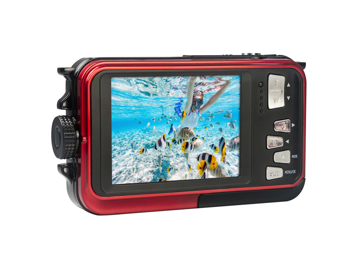 Agfa Appareil photo WP8000 rouge , Double écran, flash, étanche jusqu'à 3 m