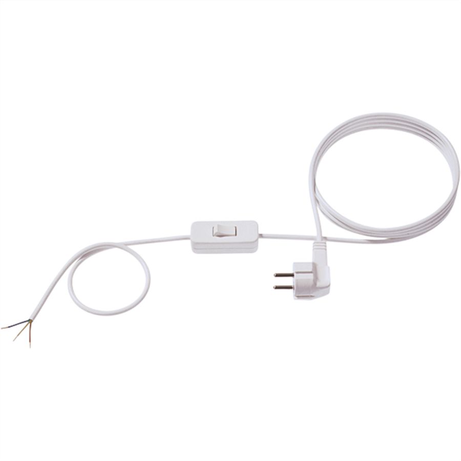 BACHMANN Câble avec interrupteur 2m, H03VV-F 3G0,75 blanc non emballé