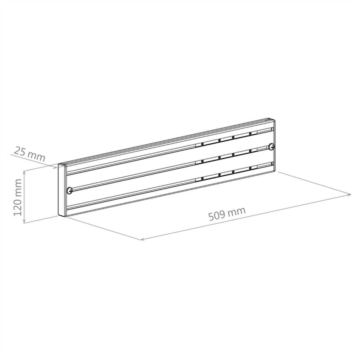 Hagor Rail en aluminium CPS - Rail en aluminium 500mm, noir